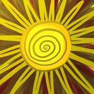 yellow Sun bright painting