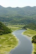 top view of the river in montenegro