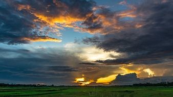green expanses under a cloudy sky