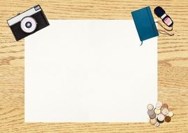 Camera coints Desk White paper