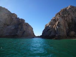 distant view of lovers beach in mexico
