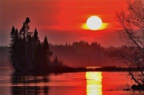 Orange Red sunset sun landscape sky nature