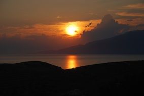 Sunset above Sea, greece, crete