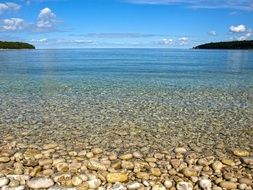 clear water in Lake Michigan scene