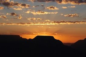 Scenic Sunrise behind mountain, usa, National Park