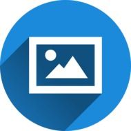image on blue circle