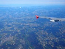 view from the plane to the alps
