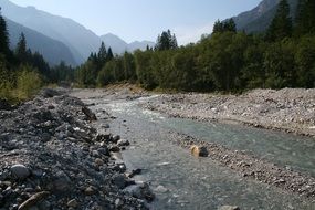 River on a mountain in Austria on a sunny day