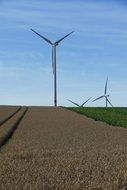 wind turbines in the endless field