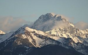 Beautiful snowy tops of Tatry mountains in Poland