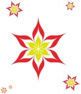 Yellow flowers with the red petals clipart