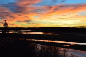 Sunset Burning Himmel Water