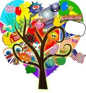 cartooned tree