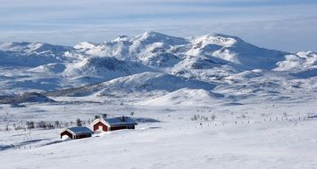 Landscape of small village in Norway