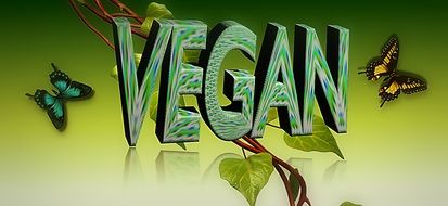 vegan inscription on the background of nature