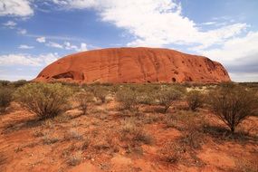 landscape of ayers rock in australia