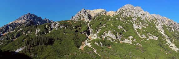Tatra mountains in greenery