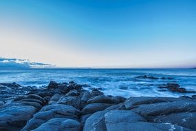 blue rocky coast, spain, malaga