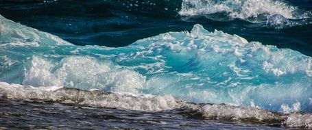 White Wave Smashing Sea Beach Nature