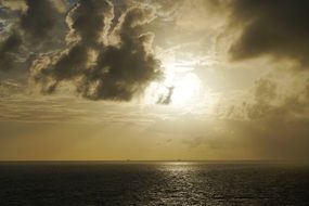 evening sky with clouds over the sea