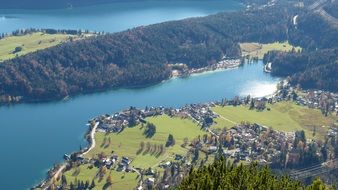 Beautiful Walchensee lake among the trees in Germany