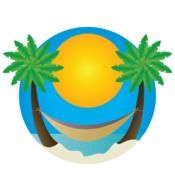 hammock on a sunny beach as an abstract graphic image