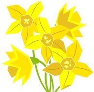 clip art of yellow daffodils