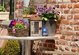 Decoration on a table in a garden