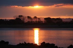 scenic sunset Landscape, New Zealand