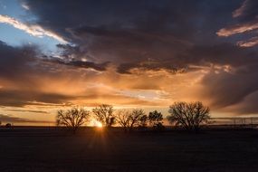 dusk over pasture in Colorado
