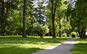 walk path in park at Summer