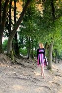 girl like a fairy in the forest