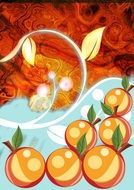 poster with oranges