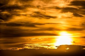 bright sunlight in the evening sky