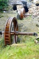 wooden wheels in an ancient mill