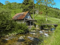 old water mill among a picturesque landscape