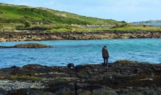 the man on the rocky coast