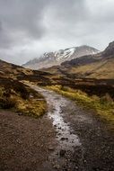 gloomy landscape in the mountains of scotland