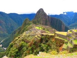 aerial view of historic machu picchu