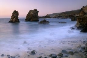misty landscape of the sea coast