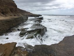 jagged cliffs on the coast in Southern Californi