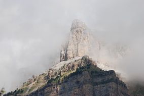 Rocky Mountain peak in Mist, spain, pyrenees