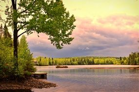 Landscape of the lake in Canada