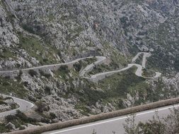 winding road in the mountains of Mallorca