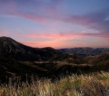 landscape of sunrise over the mountains and hills