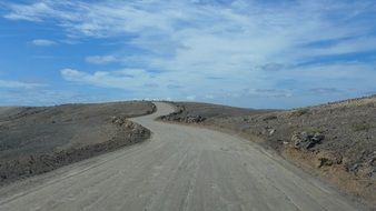 country road on the island of Lanzarote, Spain