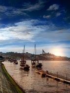 Boats in Porto Sunset Dusk Portugal