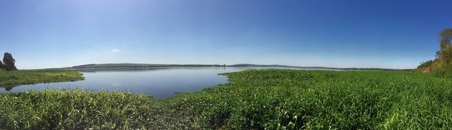 panorama of green riverbank in Brazil