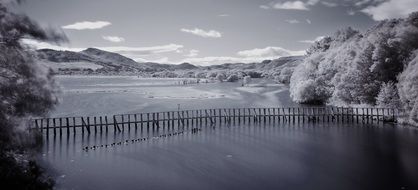 dense panorama of the lake in Scotland