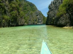 lagoon with green water for relaxation